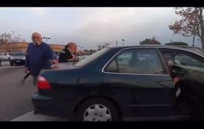 Guy from radio station rightfully going around giving people a hard time about not putting carts away. “Cartnarcs”