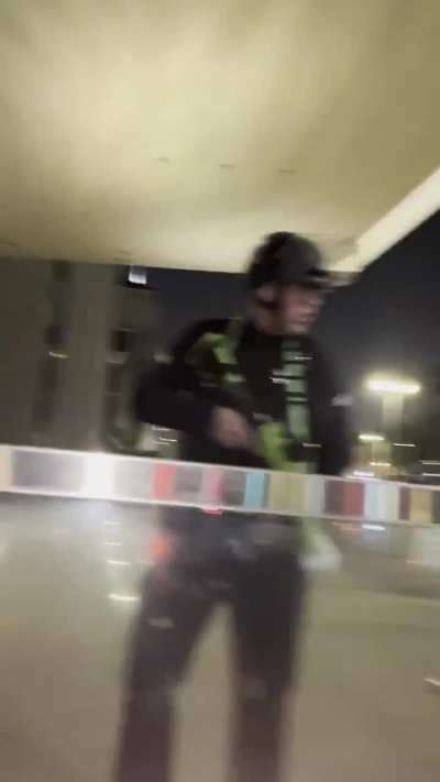 An LAPD officer shoots a man in the groin at close range with a 40mm less-lethal munition because he was annoyed about being asked his name and badge number