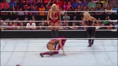 Sasha gets wedgied and left laying