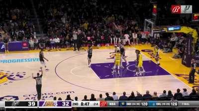 [Highlight] $130m worth of salary for the Lakers stand in the paint and watch as the Spurs cap off a 8-0 run