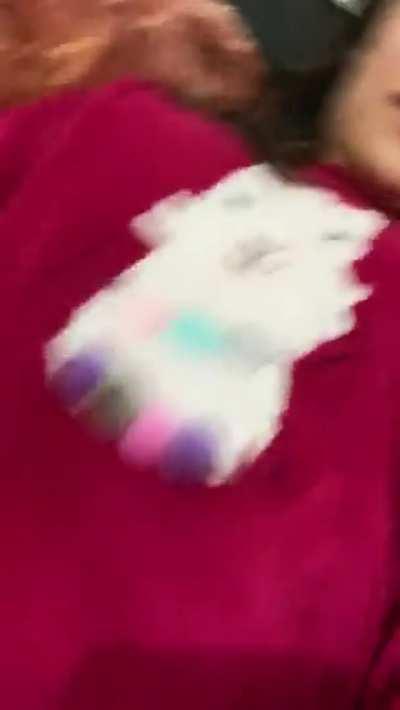 Touching her vagigi instead of leaving the building as Mexico City suffers a 7.1 earthquake. Bonus: she starts praying (sound)