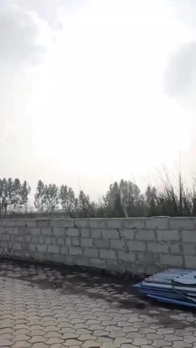 The Great Khali playing cricket. The bat looks like a miniature.