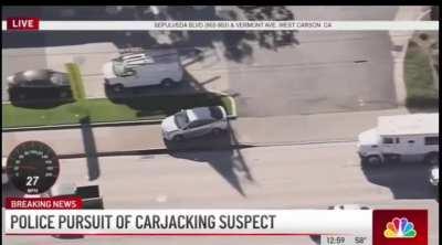 Police hit vehicle & pedestrian in failed car recovery. (Los Angeles 1/11/24)