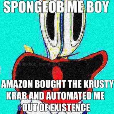 Mr. Krabs loses his job because of Amazon
