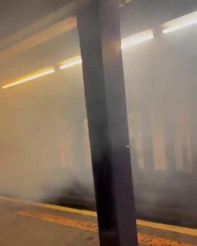 Bike on New York subway track
