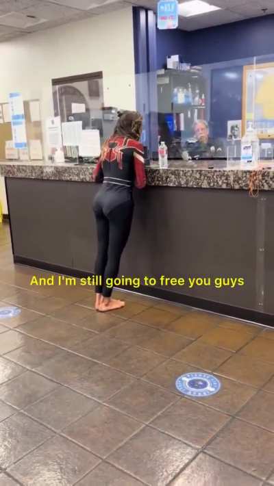 Spider-Gurl aka Daisy has a breakdown at a police station