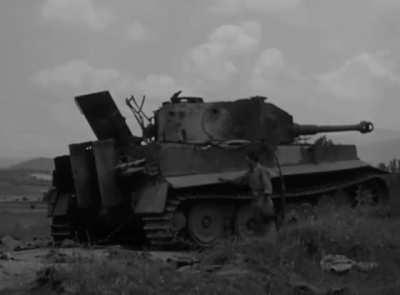 A destroyed Tiger I of the 504th Heavy Tank Battalion in Giuncarico, Italy on 23 June, 1944