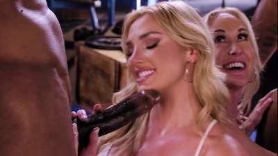 Kenzie is all smiles sucking on a big hard dick