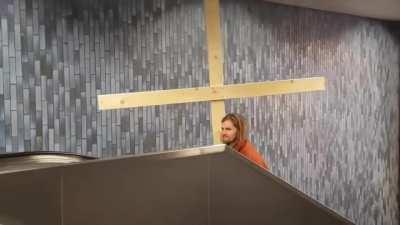 Jesus take the escalator 