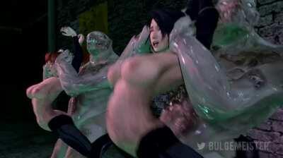 Kasumi and Mai find that demon hunting is a dangerous business [Dead or Alive] (bulgemeister)