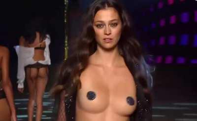 Topless on runway