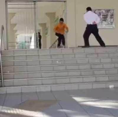 Security guard vs skateboarder