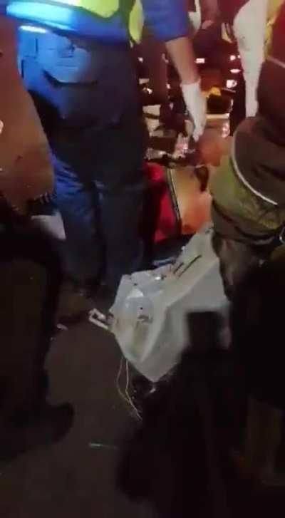 Drunk driver hits a pole in new years day, aftermath