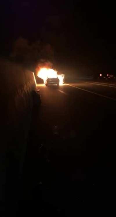 My car blew up on the highway last night