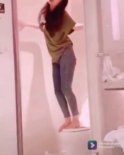 Dancing on the toilet