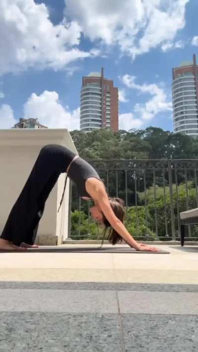 Olivia doing yoga