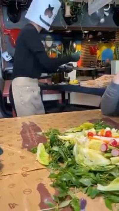 cherry on top: the restaurant also doesn't offer cutlery!