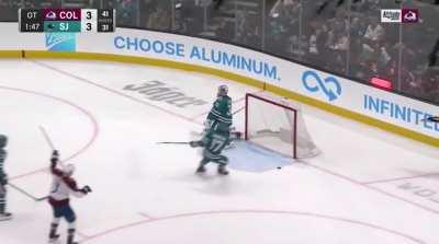 [COL 4-SJS 3] Nathan MacKinnon gets to the century mark for the first time with the OT game winner!