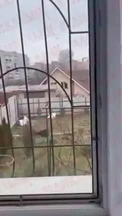 The moment of impact of Russian cruise missile on residential multistory building in Dnipro 15.01.2023