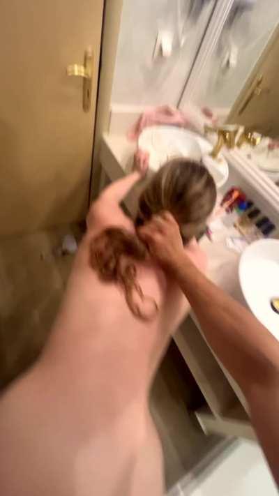 Step-bro came in while I was showering and just fucked me over the sink. It was so hot, I think he wanted to for a while so I let him