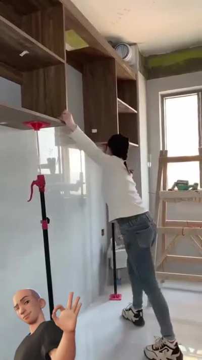 As far as I could tell, she's safe on that ladder