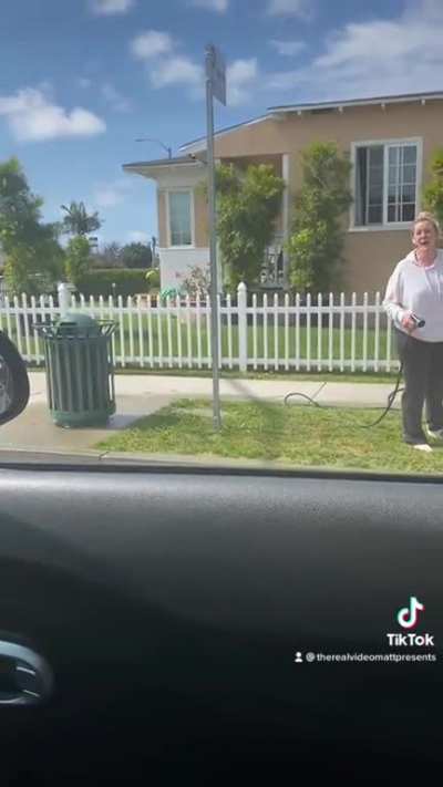 Environmentalist Demands Woman Stop Watering The City Lawn During Californians drought