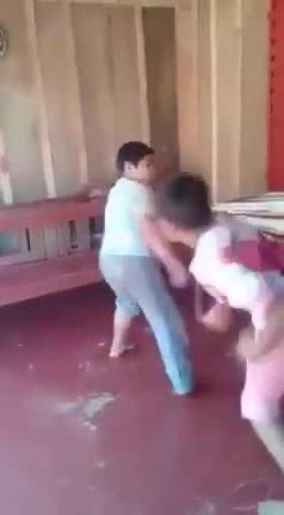 Picking on your little brother.