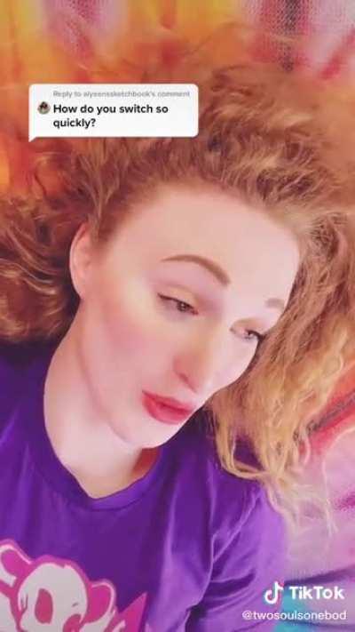 This person claims they have dissociative disorder, and that both personalities are in a relationship with the other