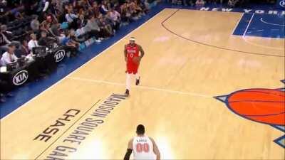 DeMarcus Cousins takes four steps, passes the ball to Kristaps Porziņģis and then gets put on a poster by Enes Kanter