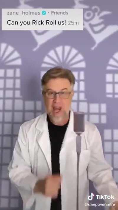 Voice actor of dr. Doofensmirtz from Phineas and Ferb Rick rolls his fans