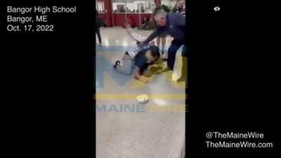 A Bangor High School student was violently attacked on school property while dozens of students and several school staff watched helplessly