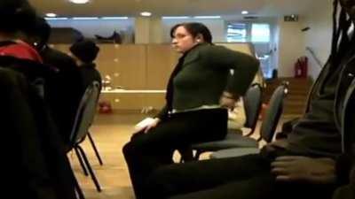 Woman picks dingle berries from her anus and tastes them during an acting club meeting