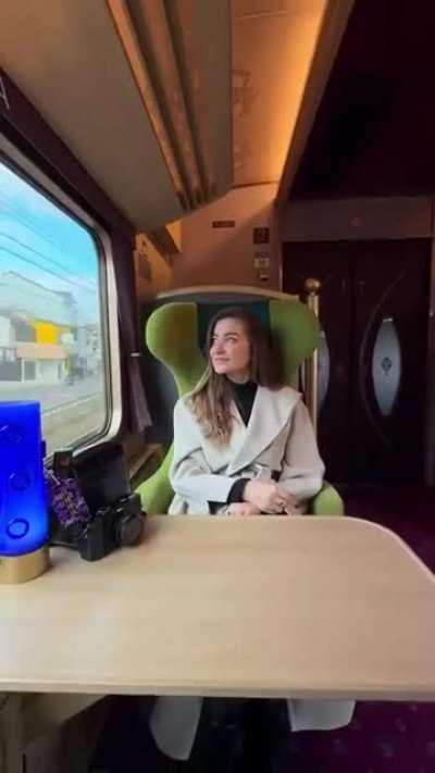 This train is called the “Aoniyoshi” Sightseeing Limited Express and you can take it between Kyoto, Nara, and Osaka.