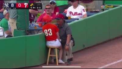 Ball girl gets embarassed