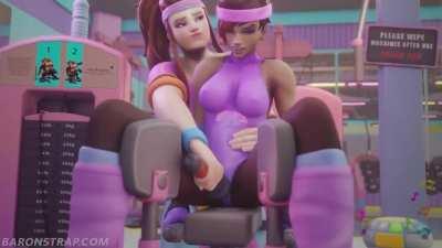 Sombra gets a workout in Brigitte s gym (Baronstrap) [Overwatch]