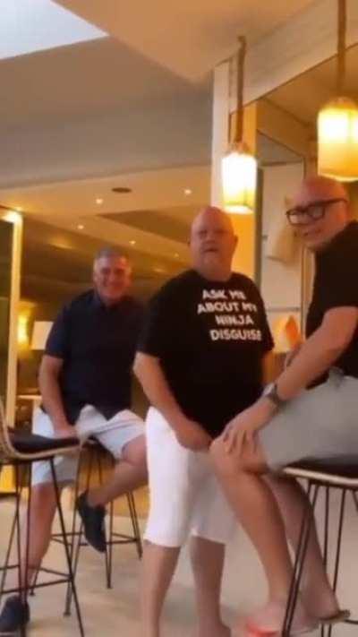 Ask him about his ninja disguise.