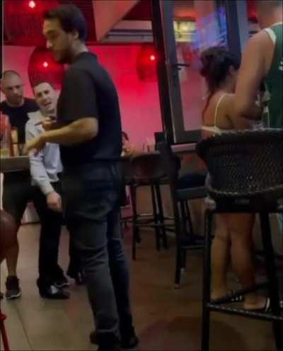 MMA fighter knocks out a bar patron