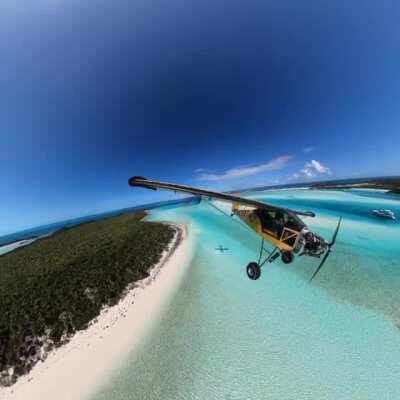 Low and slow over some small Cays in Exuma, Bahamas