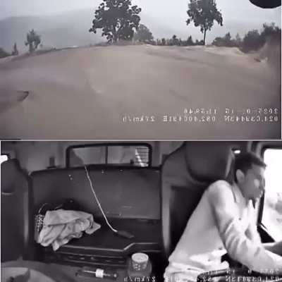 A truck driver quick response after losing the brakes