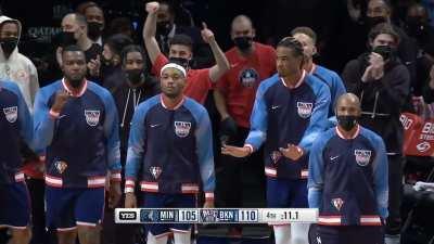 [Highlight] Durant dances with the ball and knocks down the jumper to put the Nets up 5 with 11.1 left