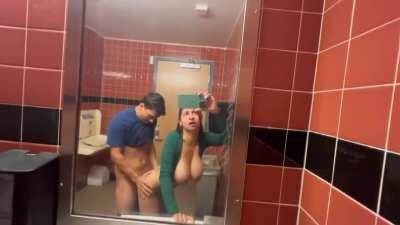 Would you bend me over like this in my school bathroom?