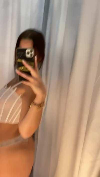 I need some help in the changing room... I think the girl outside heard my soft moan