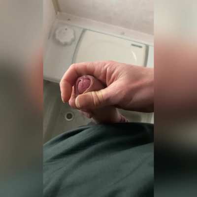 What if you caught me edging out thick precum at the caravan park? 😱