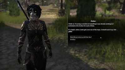 Found possibly the best voiceline in the entire game in High Isle - I didn't know Khajiit could even make that sound. Thanks, Ember!