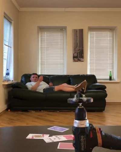 i bet you cant throw a card at rotating paper clamp