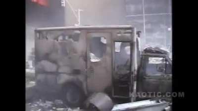 Cameraman caught in the collapse of the second twin tower