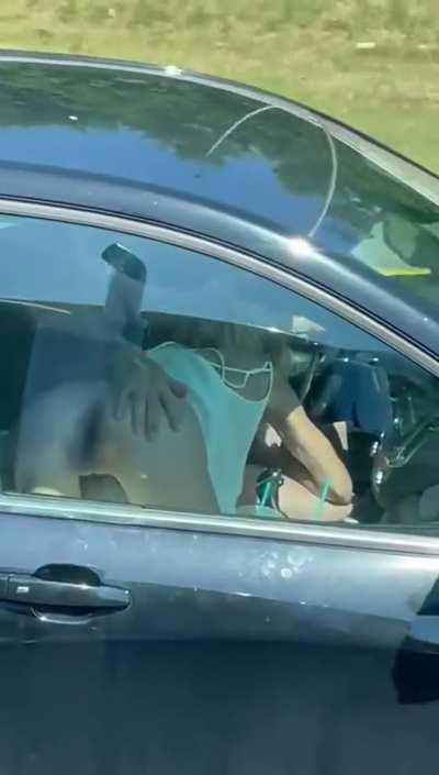 Getting head while driving