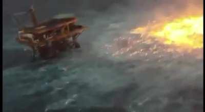 The ocean is on fire in the Gulf of Mexico after a pipeline ruptured.