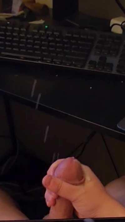 some cum spilled on my desk, anyone wanna give me a hand (or something else ;)) next time?