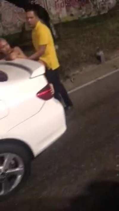 Having sex on the highway and firing a gun if you get called out (sound on)